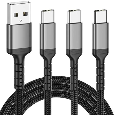 3ft Usb C Charger Cord 3 Pack Braided Usb A To Usb Type C Cable Fast Charging 3a Compatible