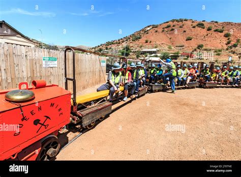 Queen Mine Tour in Bisbee, Arizona, USA. Tour on mine train deep into ...