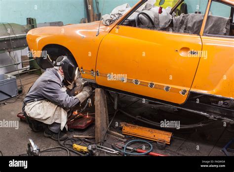 Coachbuilder Restores An Classic Car Vw Karmann Ghia Welding Work At