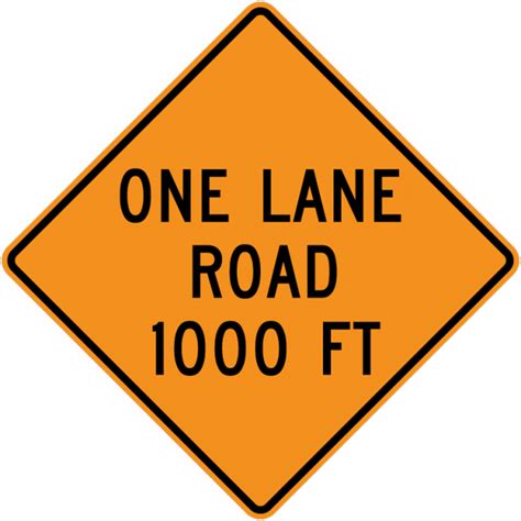 Cw20 4 One Lane Road With Distance Municipal Supply And Sign Co