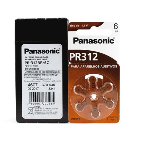 Baterias Auditivas Modelo PR 312 PR41 Panasonic em Promoção Ofertas