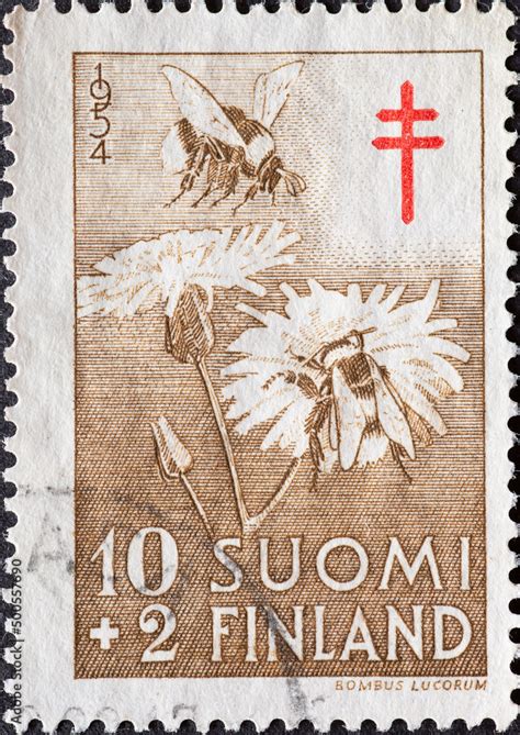 Finland Circa A Postage Stamp From Finland Showing Two White