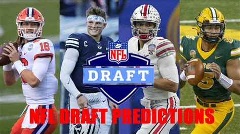 2021 Nfl Draft Predictions Trevor Lawrence Zach Wilson Justin