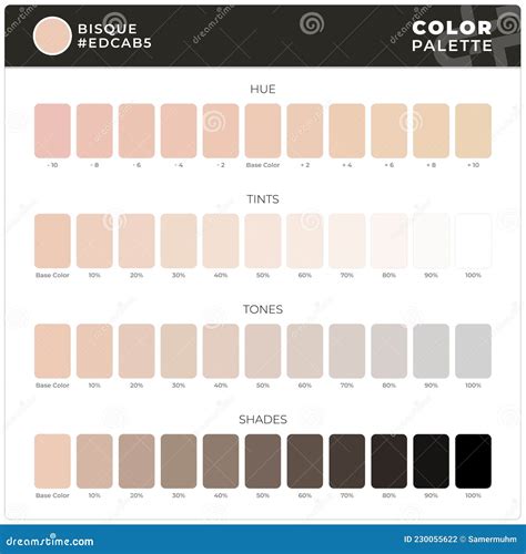 Bisque Color Palette Ready For Textile Hue Tints Tones And Shades