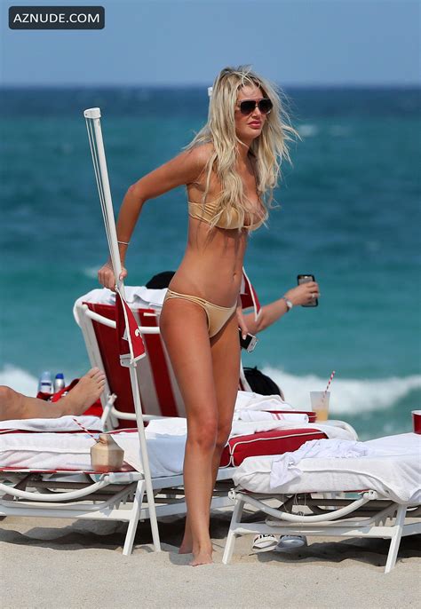 Samantha Rowley Sexy Hits The Beach In Miami Wearing A Tiny Gold Bikini AZNude