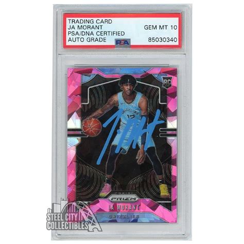 Ja Morant Panini Prizm Pink Ice Autograph Rookie Card Psa