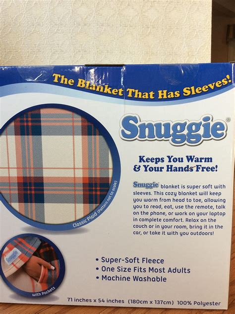 Snuggie Blanket with sleeves (One size, Plaid) | Pricepulse