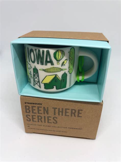 Starbucks Coffee Been There Iowa Ceramic Ornament Espresso Mug New With