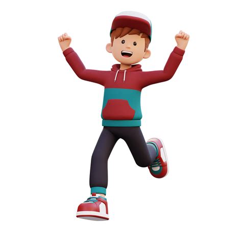 3d Male Character Happy Running 24659008 Png