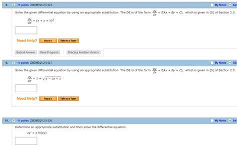 Solved Solve The Given Differential Equations By Using An Chegg