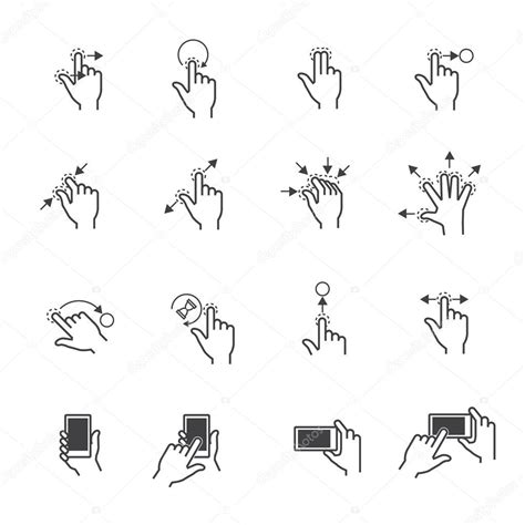 Gesture Icons For Touch Devices Stock Vector Image By Kittichai 43356615