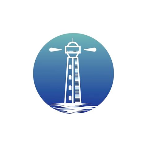 Logotipo do ícone do farol e design de torre de farol de ilustração