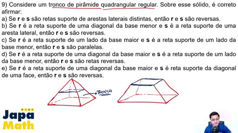 Prova Resolvida EsPCEx 2019 2020 Geometria Espacial e de Posição