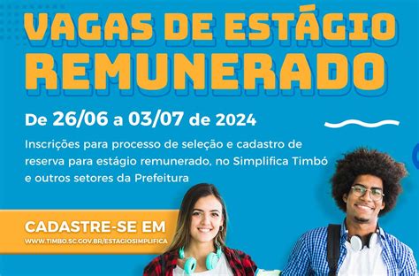 Inscrições abertas para vagas de estágio remunerado na Prefeitura de