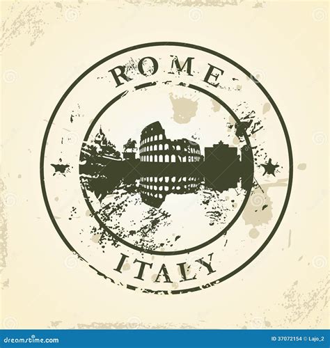 Grunge Rubber Stamp With Rome Italy Stock Vector Illustration Of