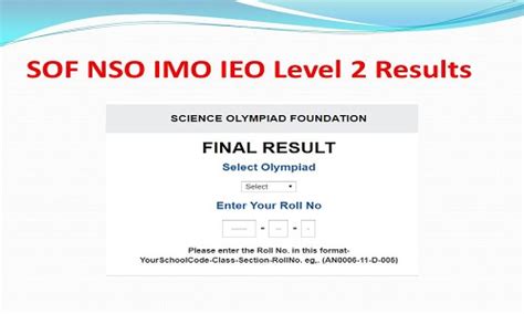 Nso Level 2 Result 2020 2nd Level Olympiad Nso Result