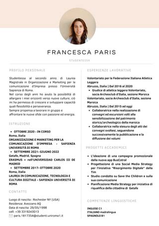 C V Francesca Paris Pdf