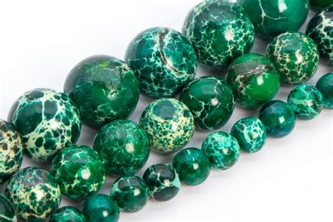 Deep Green Sea Sediment Imperial Jasper Beads Grade AAA Etsy