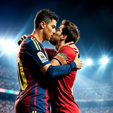 Ronaldo Kissing Messi Image – Free AI Generator | Makepix