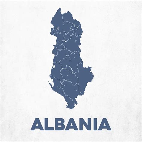 Mapa Detalhado Da Albânia Vetor Premium