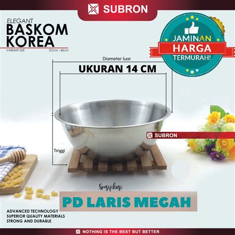 Jual SUBRON 14 Baskom Korea Stainless Subron Baskom Korea 14 CM