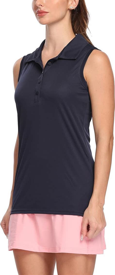 Lastfor1 Womens Polo Sleeveless Shirts Upf 50 Quick Dry