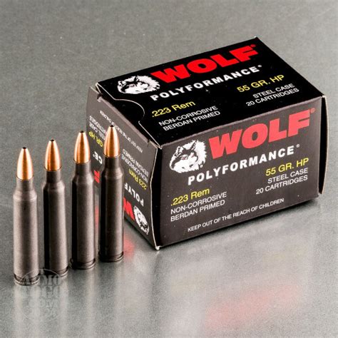 223 Remington Ammunition For Sale Wolf 55 Grain Hollow Point 20 Rounds