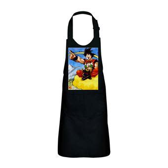 Fabulous Tablier Cuisine Enfant 2 Poches Noir Goku Et Son Fils Gohan