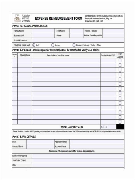 Sample Expense Reimbursement Form Excel Templates