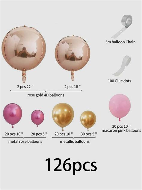 126pcs Gold And Rose Gold Metallic Balloon Garland Arch Hibrides