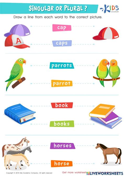 singular plural  interactive worksheets