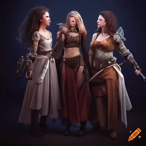 Movie Cover Of Three Female Fantasy Adventurers On Craiyon