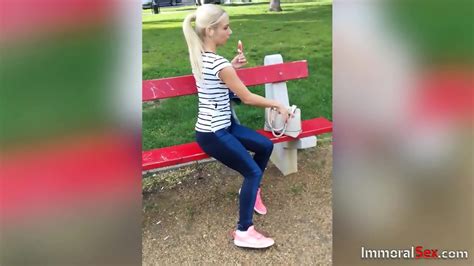 Horny Blonde Toying Her Pussy