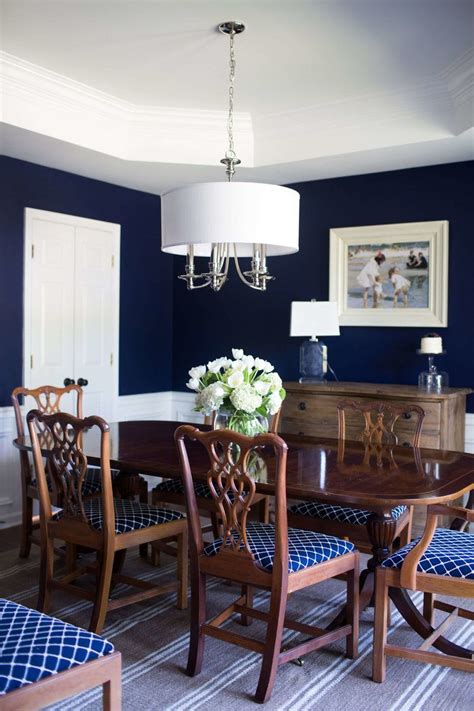 Navy Dining Room — Ivory Lane Interiors Dining Room Blue Blue Dining