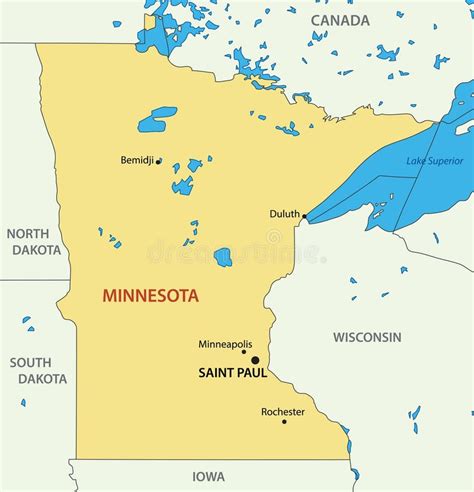 Minnesota Mapa Del Vector Del Estado Ilustraci N Del Vector