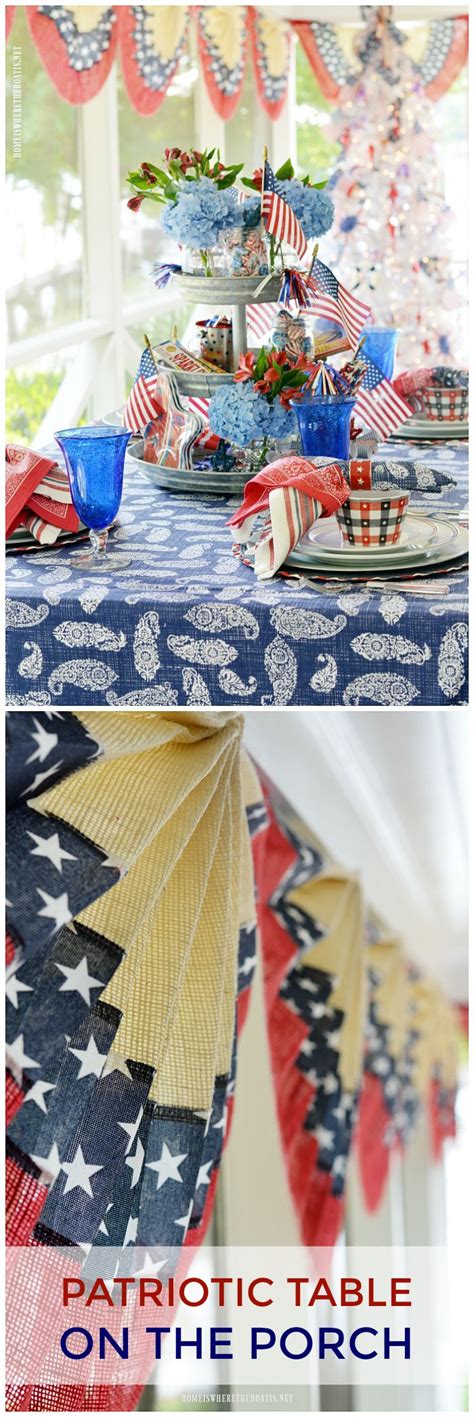 Celebrating The Red White And Blue Patriotic Table On The Porch