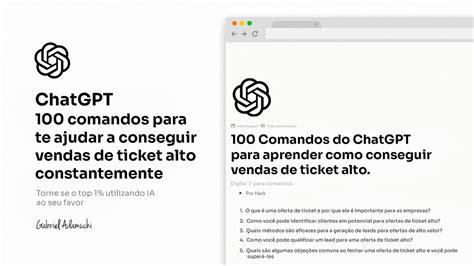 Chat GPT 100 Comandos Para Te Ensinar Como Fechar Vendas De Ticket