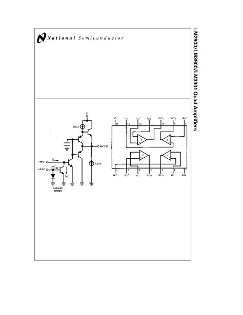 LM29 Datasheet 1 20 Pages NSC LM2900 LM3900 LM3301 Quad Amplifiers