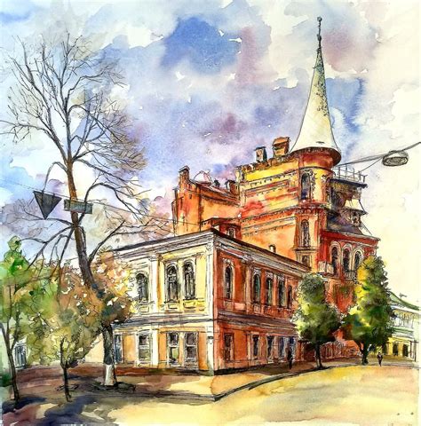 Architecture Watercolor Ink Artfinder