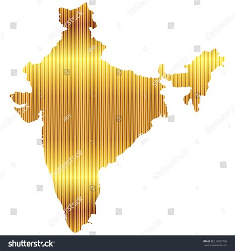 India Map Gold Stock Vector Royalty Free 213067798 Shutterstock