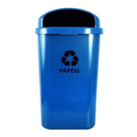 LIXEIRA PLASTICA INDIVIDUAL 50L P COLETA SELETIVA S POSTE E HASTE