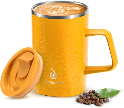 Ideus Vacuum Insulated Coffee Mug 470ml Reusable Stainless Steel