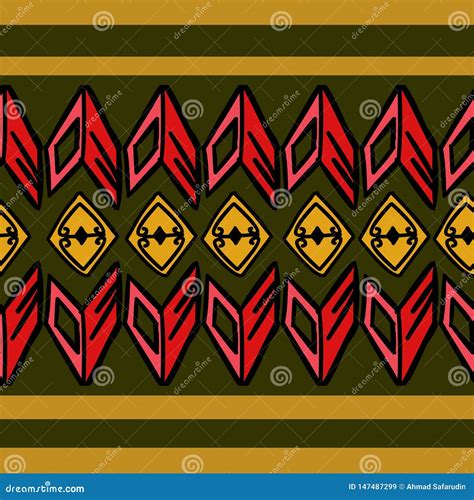 African Pattern Vector With Hand Drawn Tribal Ethnic Drawing Seamless