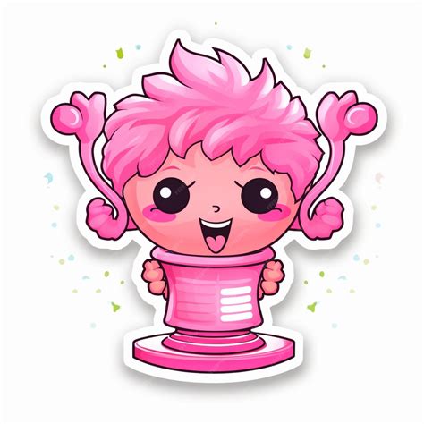 Premium Photo | Cartoon pink hair girl with pink hair and pink dress ...