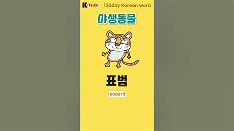 치타 표범 한국어 배우기 한국어 단어 익히기 Learn Korean Talk To Me In Korean