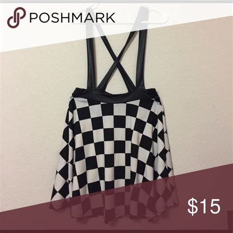 Overall Checkered Skirt W Criss Cross Backstraps Checkered Skirt