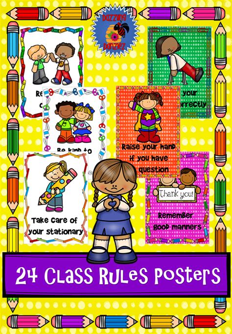 24 X2 Classroom Rules Posters • Teacha