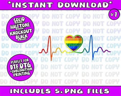 Cute LGBT Gay Pride Rainbow Heartbeat Lesbian Gays Love Tank Etsy
