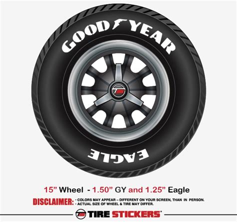 GOODYEAR EAGLE Billboard Style Tire Stickers - Tire Lettering Kit + Glue