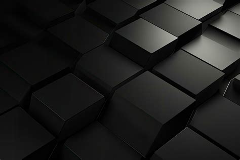 Abstract Black Cubes Background 3d Render Illustration Square Shape